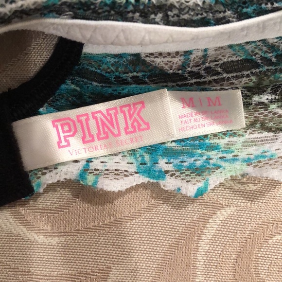 VS Pink Racerback Lace Palm Print Bralette - Picture 3 of 3
